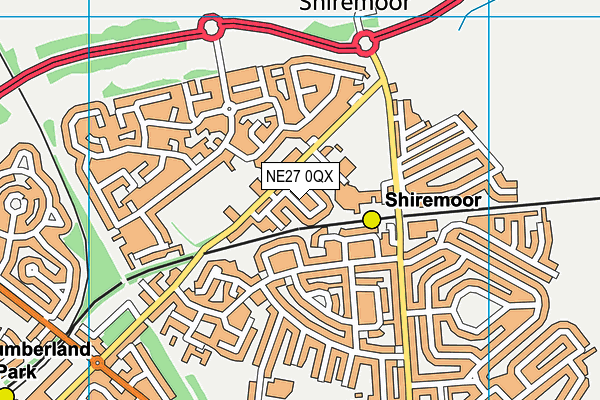 NE27 0QX map - OS VectorMap District (Ordnance Survey)