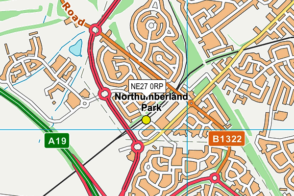 NE27 0RP map - OS VectorMap District (Ordnance Survey)