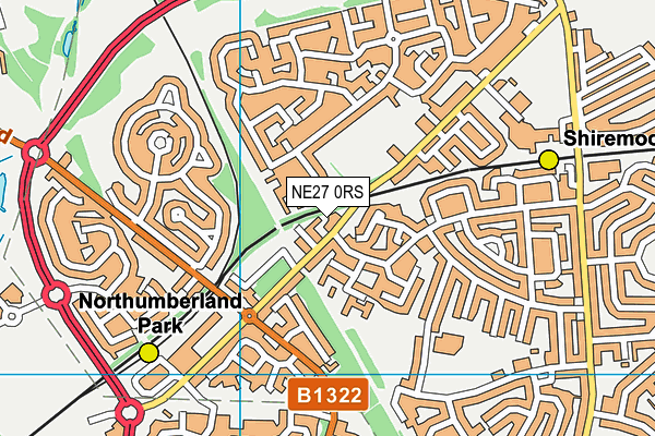 NE27 0RS map - OS VectorMap District (Ordnance Survey) NE27 0RS map - OS VectorMap District (Ordnance Survey)
