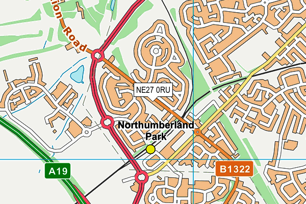 NE27 0RU map - OS VectorMap District (Ordnance Survey) NE27 0RU map - OS VectorMap District (Ordnance Survey)