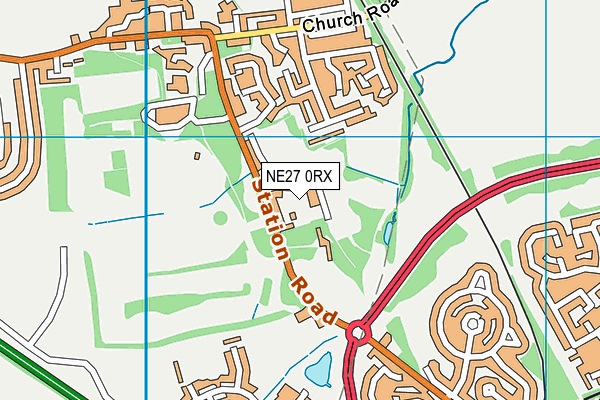 NE27 0RX map - OS VectorMap District (Ordnance Survey) NE27 0RX map - OS VectorMap District (Ordnance Survey)