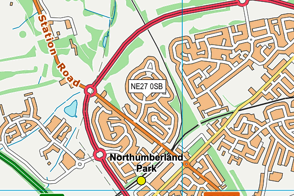 NE27 0SB map - OS VectorMap District (Ordnance Survey) NE27 0SB map - OS VectorMap District (Ordnance Survey)