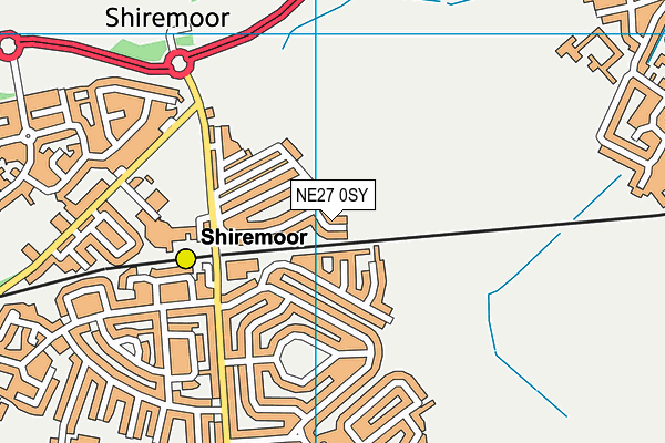 NE27 0SY map - OS VectorMap District (Ordnance Survey) NE27 0SY map - OS VectorMap District (Ordnance Survey)