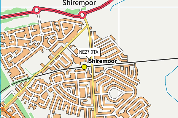 NE27 0TA map - OS VectorMap District (Ordnance Survey) NE27 0TA map - OS VectorMap District (Ordnance Survey)