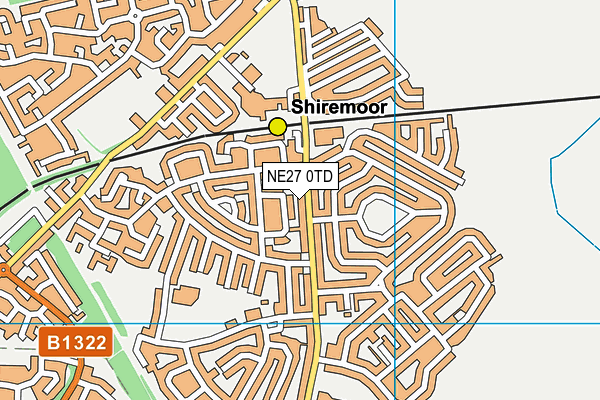 NE27 0TD map - OS VectorMap District (Ordnance Survey) NE27 0TD map - OS VectorMap District (Ordnance Survey)