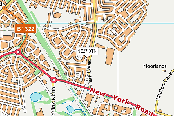 NE27 0TN map - OS VectorMap District (Ordnance Survey) NE27 0TN map - OS VectorMap District (Ordnance Survey)