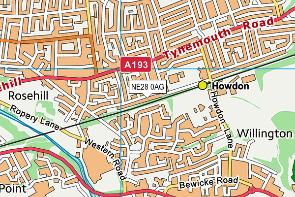 NE28 0AG map - OS VectorMap District (Ordnance Survey) NE28 0AG map - OS VectorMap District (Ordnance Survey)