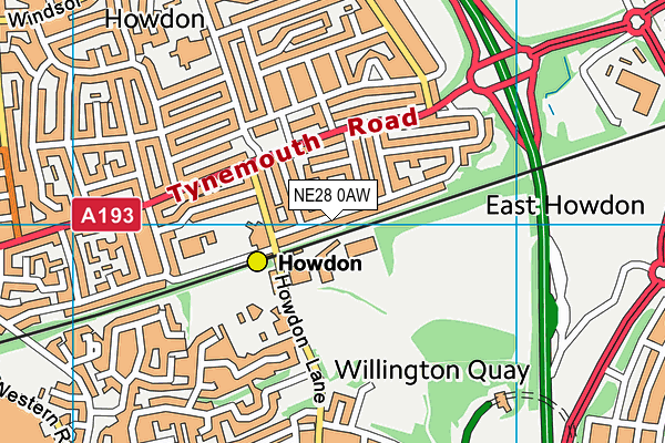 NE28 0AW map - OS VectorMap District (Ordnance Survey) NE28 0AW map - OS VectorMap District (Ordnance Survey)