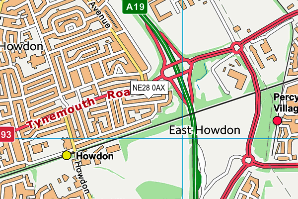 NE28 0AX map - OS VectorMap District (Ordnance Survey) NE28 0AX map - OS VectorMap District (Ordnance Survey)