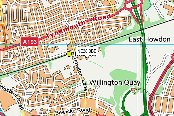 NE28 0BE map - OS VectorMap District (Ordnance Survey) NE28 0BE map - OS VectorMap District (Ordnance Survey)
