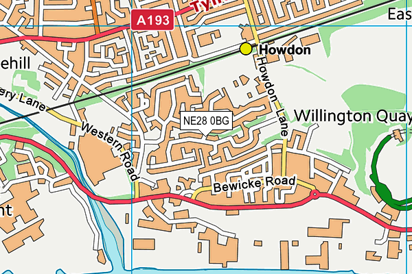 NE28 0BG map - OS VectorMap District (Ordnance Survey) NE28 0BG map - OS VectorMap District (Ordnance Survey)