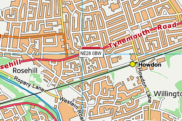 NE28 0BW map - OS VectorMap District (Ordnance Survey) NE28 0BW map - OS VectorMap District (Ordnance Survey)