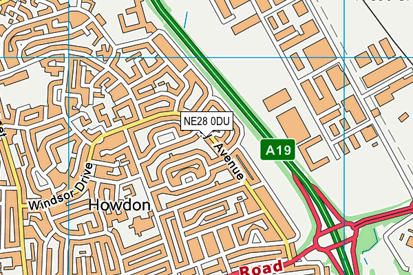 NE28 0DU map - OS VectorMap District (Ordnance Survey)