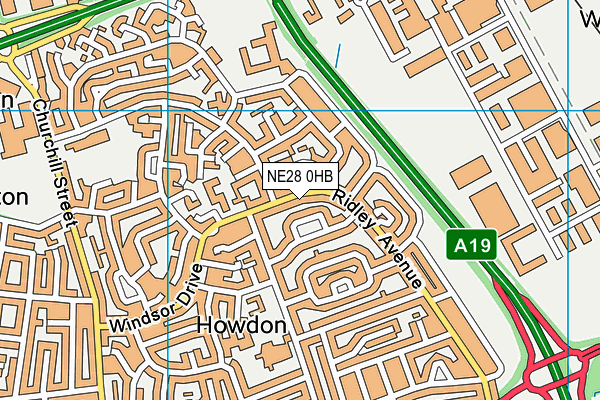 NE28 0HB map - OS VectorMap District (Ordnance Survey) NE28 0HB map - OS VectorMap District (Ordnance Survey)