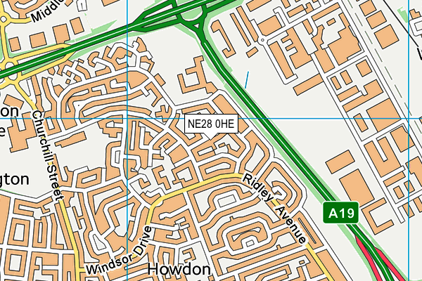 NE28 0HE map - OS VectorMap District (Ordnance Survey) NE28 0HE map - OS VectorMap District (Ordnance Survey)