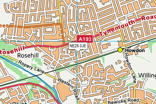 NE28 0JE map - OS VectorMap District (Ordnance Survey) NE28 0JE map - OS VectorMap District (Ordnance Survey)