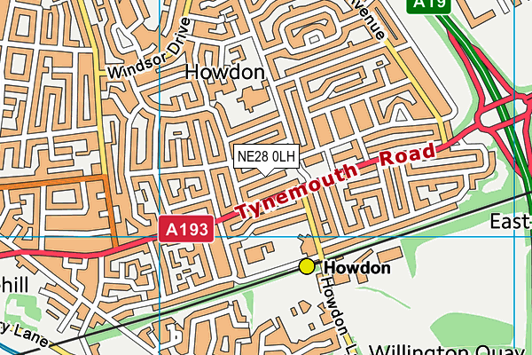 NE28 0LH map - OS VectorMap District (Ordnance Survey) NE28 0LH map - OS VectorMap District (Ordnance Survey)