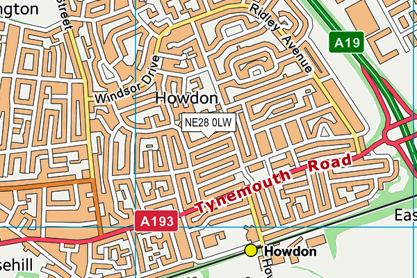 NE28 0LW map - OS VectorMap District (Ordnance Survey) NE28 0LW map - OS VectorMap District (Ordnance Survey)