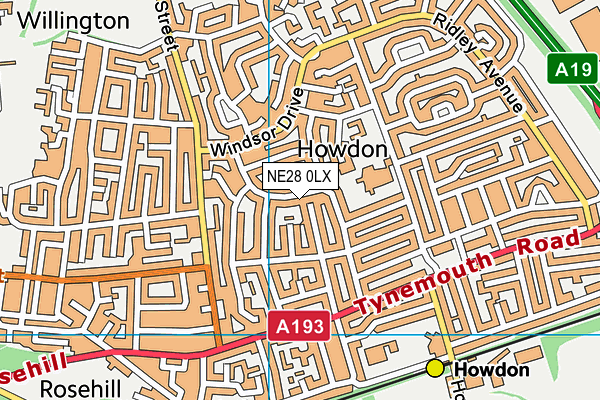 NE28 0LX map - OS VectorMap District (Ordnance Survey) NE28 0LX map - OS VectorMap District (Ordnance Survey)