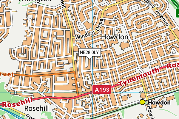 NE28 0LY map - OS VectorMap District (Ordnance Survey) NE28 0LY map - OS VectorMap District (Ordnance Survey)