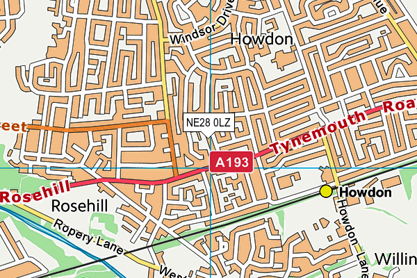 NE28 0LZ map - OS VectorMap District (Ordnance Survey) NE28 0LZ map - OS VectorMap District (Ordnance Survey)