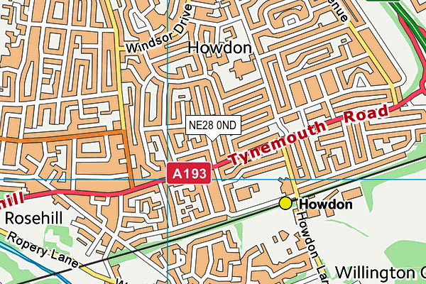 NE28 0ND map - OS VectorMap District (Ordnance Survey) NE28 0ND map - OS VectorMap District (Ordnance Survey)