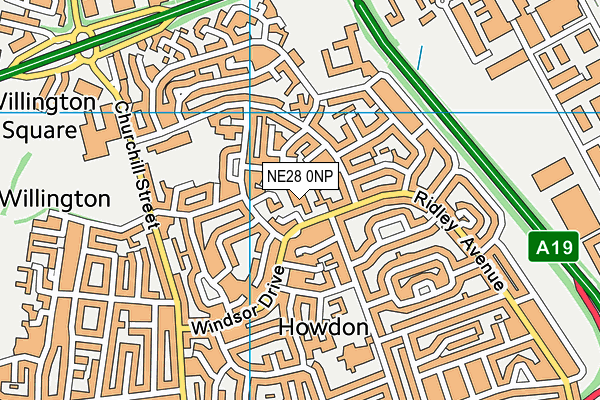 NE28 0NP map - OS VectorMap District (Ordnance Survey) NE28 0NP map - OS VectorMap District (Ordnance Survey)