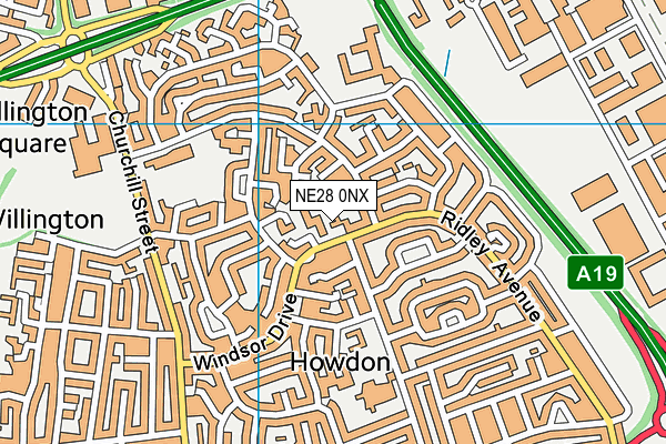 NE28 0NX map - OS VectorMap District (Ordnance Survey) NE28 0NX map - OS VectorMap District (Ordnance Survey)