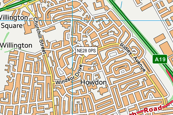 NE28 0PS map - OS VectorMap District (Ordnance Survey) NE28 0PS map - OS VectorMap District (Ordnance Survey)