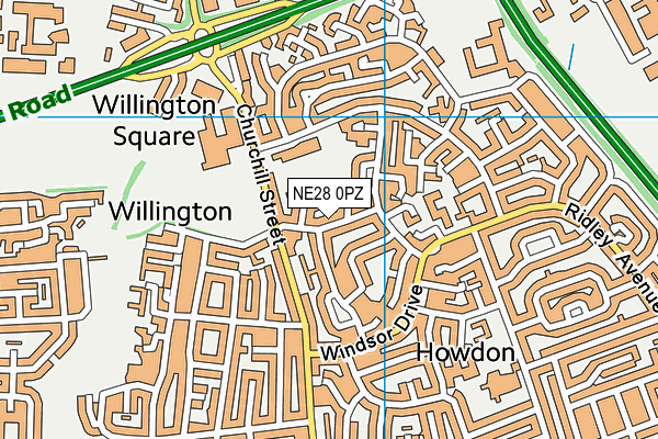 NE28 0PZ map - OS VectorMap District (Ordnance Survey) NE28 0PZ map - OS VectorMap District (Ordnance Survey)