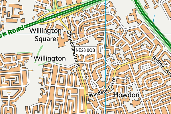NE28 0QB map - OS VectorMap District (Ordnance Survey) NE28 0QB map - OS VectorMap District (Ordnance Survey)