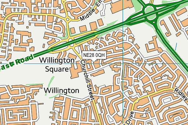 NE28 0QH map - OS VectorMap District (Ordnance Survey) NE28 0QH map - OS VectorMap District (Ordnance Survey)