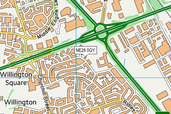 NE28 0QY map - OS VectorMap District (Ordnance Survey) NE28 0QY map - OS VectorMap District (Ordnance Survey)