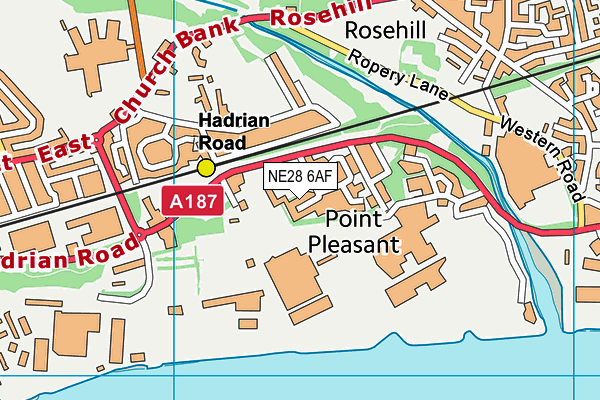 NE28 6AF map - OS VectorMap District (Ordnance Survey) NE28 6AF map - OS VectorMap District (Ordnance Survey)