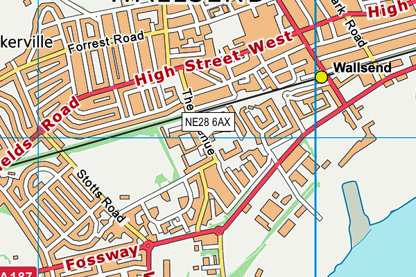 NE28 6AX map - OS VectorMap District (Ordnance Survey) NE28 6AX map - OS VectorMap District (Ordnance Survey)