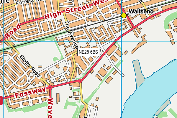 NE28 6BS map - OS VectorMap District (Ordnance Survey)