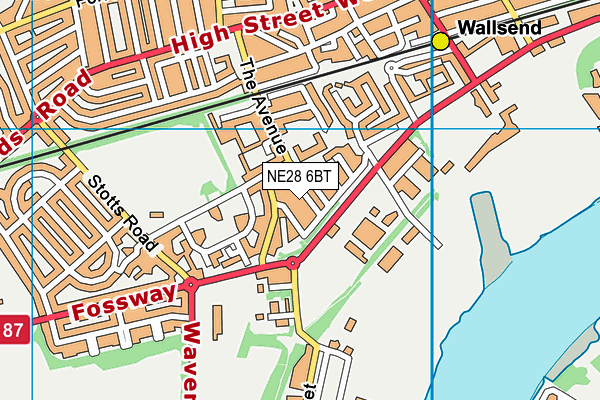 NE28 6BT map - OS VectorMap District (Ordnance Survey)