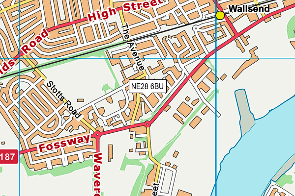 NE28 6BU map - OS VectorMap District (Ordnance Survey)