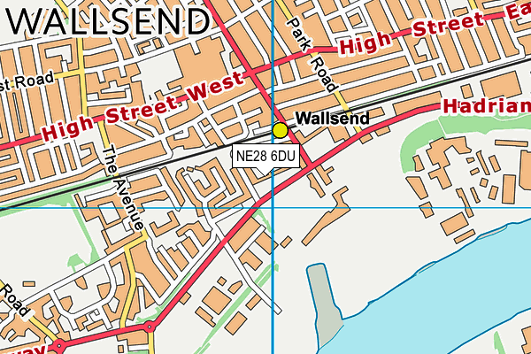 NE28 6DU map - OS VectorMap District (Ordnance Survey)