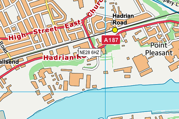 NE28 6HZ map - OS VectorMap District (Ordnance Survey)