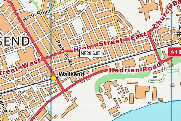 NE28 6JE map - OS VectorMap District (Ordnance Survey)