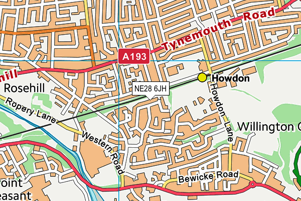 NE28 6JH map - OS VectorMap District (Ordnance Survey) NE28 6JH map - OS VectorMap District (Ordnance Survey)