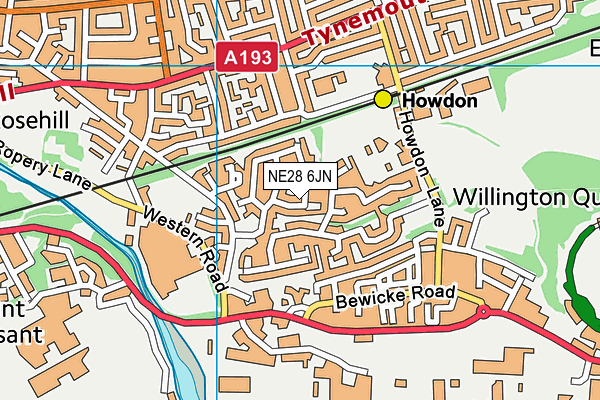 NE28 6JN map - OS VectorMap District (Ordnance Survey) NE28 6JN map - OS VectorMap District (Ordnance Survey)