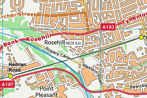 NE28 6JU map - OS VectorMap District (Ordnance Survey)