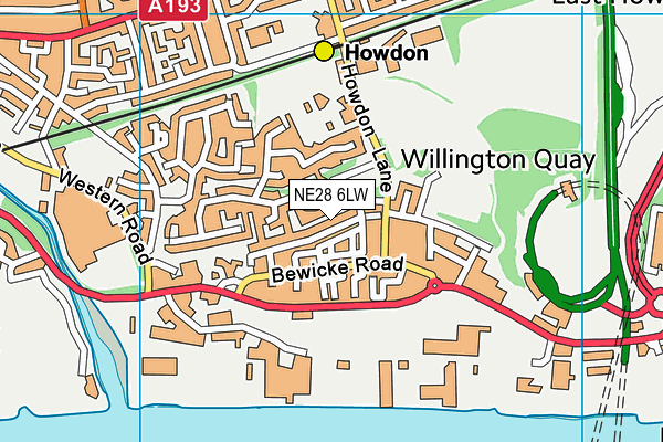 NE28 6LW map - OS VectorMap District (Ordnance Survey)