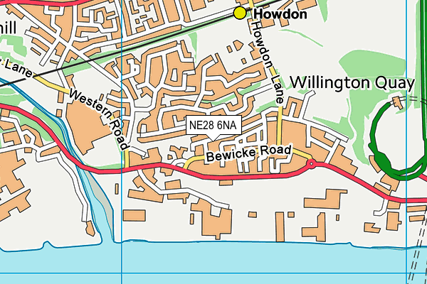 NE28 6NA map - OS VectorMap District (Ordnance Survey)