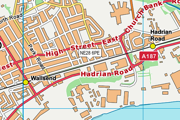 NE28 6PE map - OS VectorMap District (Ordnance Survey) NE28 6PE map - OS VectorMap District (Ordnance Survey)