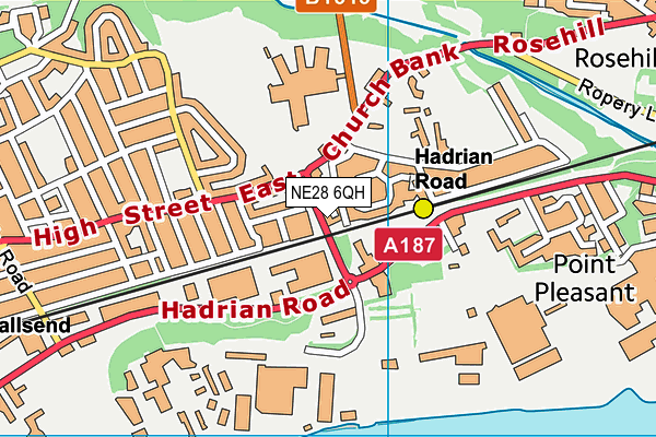 NE28 6QH map - OS VectorMap District (Ordnance Survey) NE28 6QH map - OS VectorMap District (Ordnance Survey)