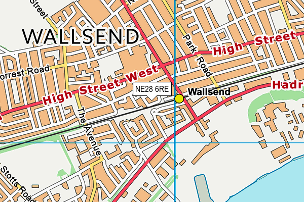 NE28 6RE map - OS VectorMap District (Ordnance Survey)