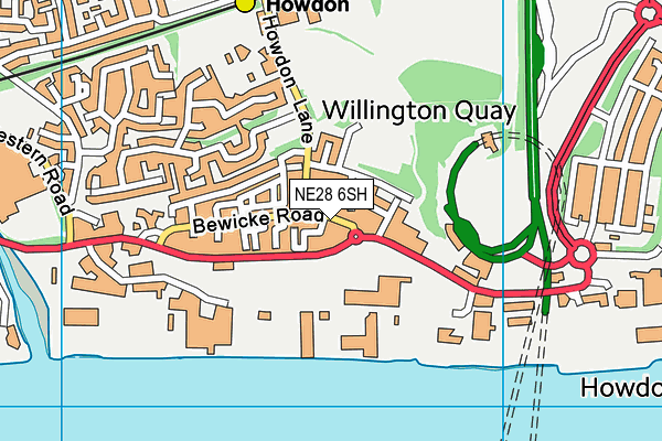 NE28 6SH map - OS VectorMap District (Ordnance Survey)